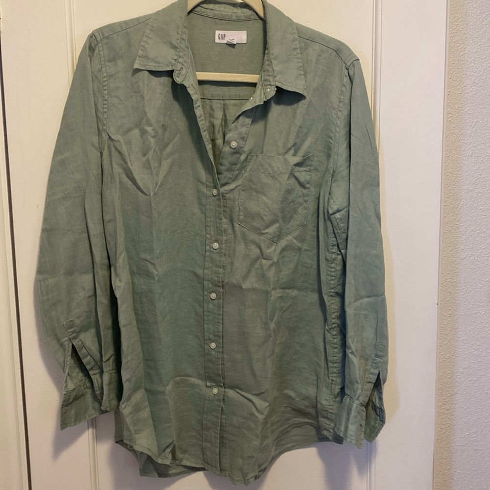 GAP Green Button Down Shirt for Women